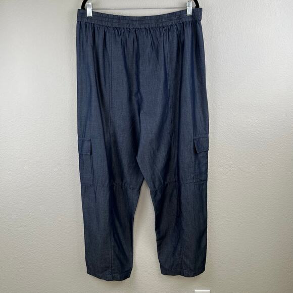 Michael Kors Indigo Blue High Rise Wide Leg Pull-On Utility Ankle Pant XL NWT - Picture 16 of 16